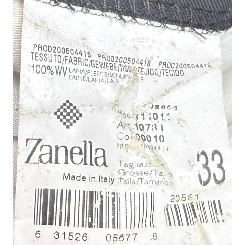 Zanella Jesse Men's 100% Wool Black Dress Pants Made In Italy Size 33 - Picture 4 of 11